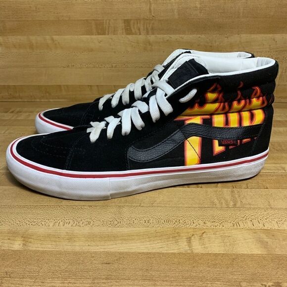 Vans Thrasher Sk8-Hi Pro High Sneakers Flames 13 - Picture 2 of 8